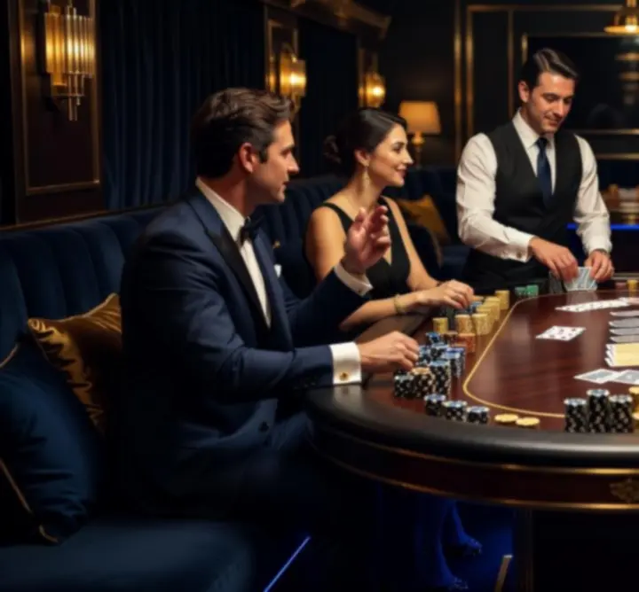 Mobilny wieczór pokerowy na eleganckim evencie