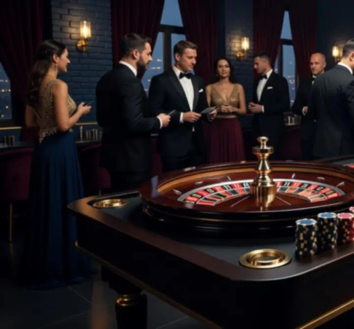 Elegancki mobilny stół do ruletki na event casino