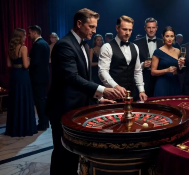 Stół do ruletki przygotowany na mobilny event casino